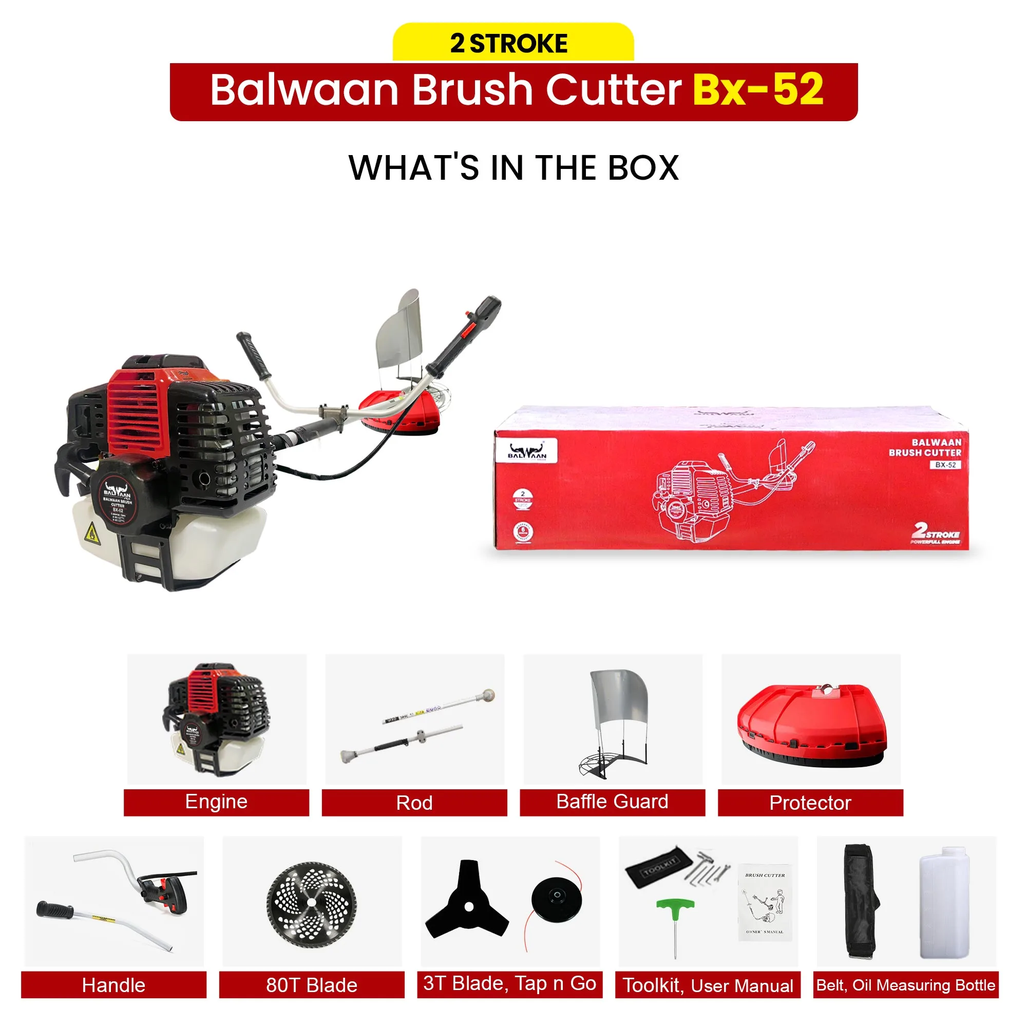 BALWAAN 2STROK SIDE PACK BRUSH CUTTER BX-52 