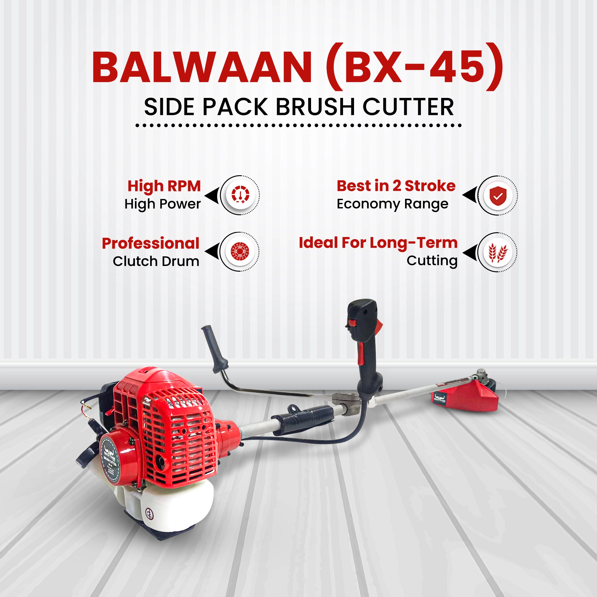 BALWAAN 2STROK SIDE PACK BRUSH CUTTERBX-45