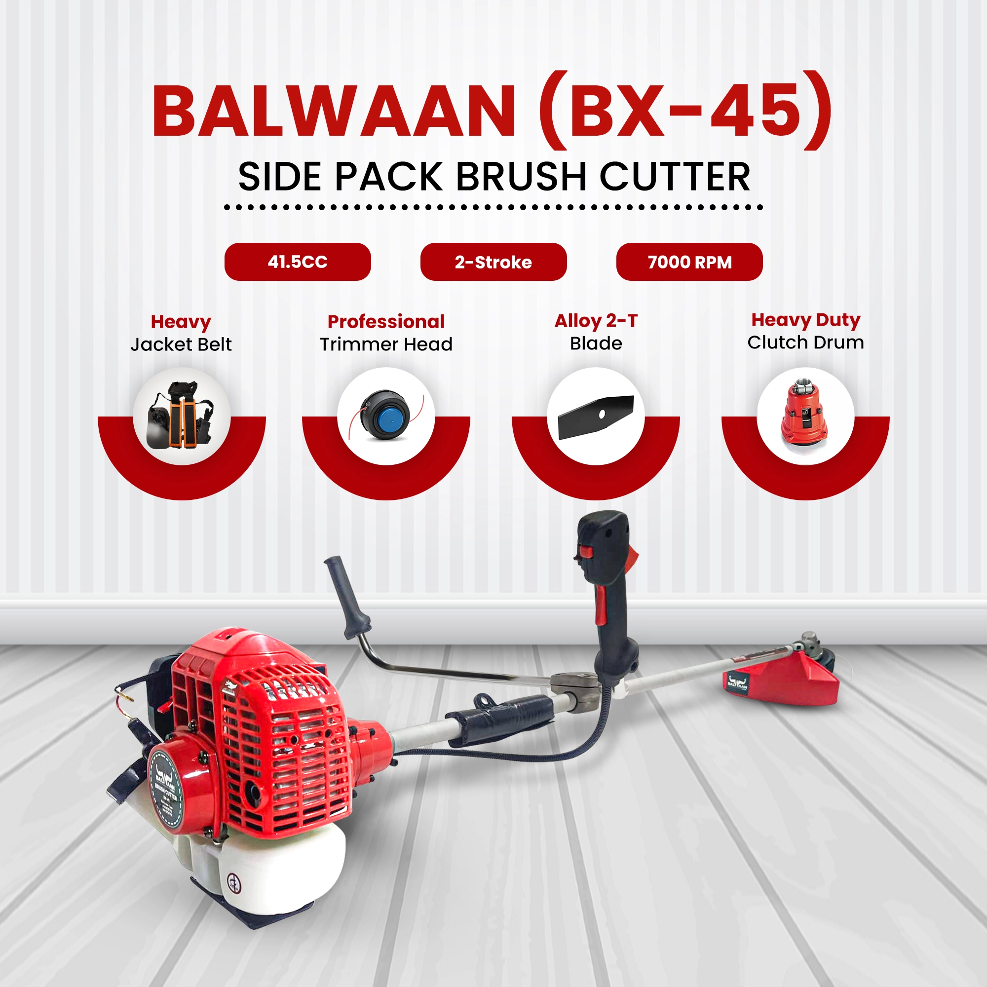 BALWAAN 2STROK SIDE PACK BRUSH CUTTERBX-45