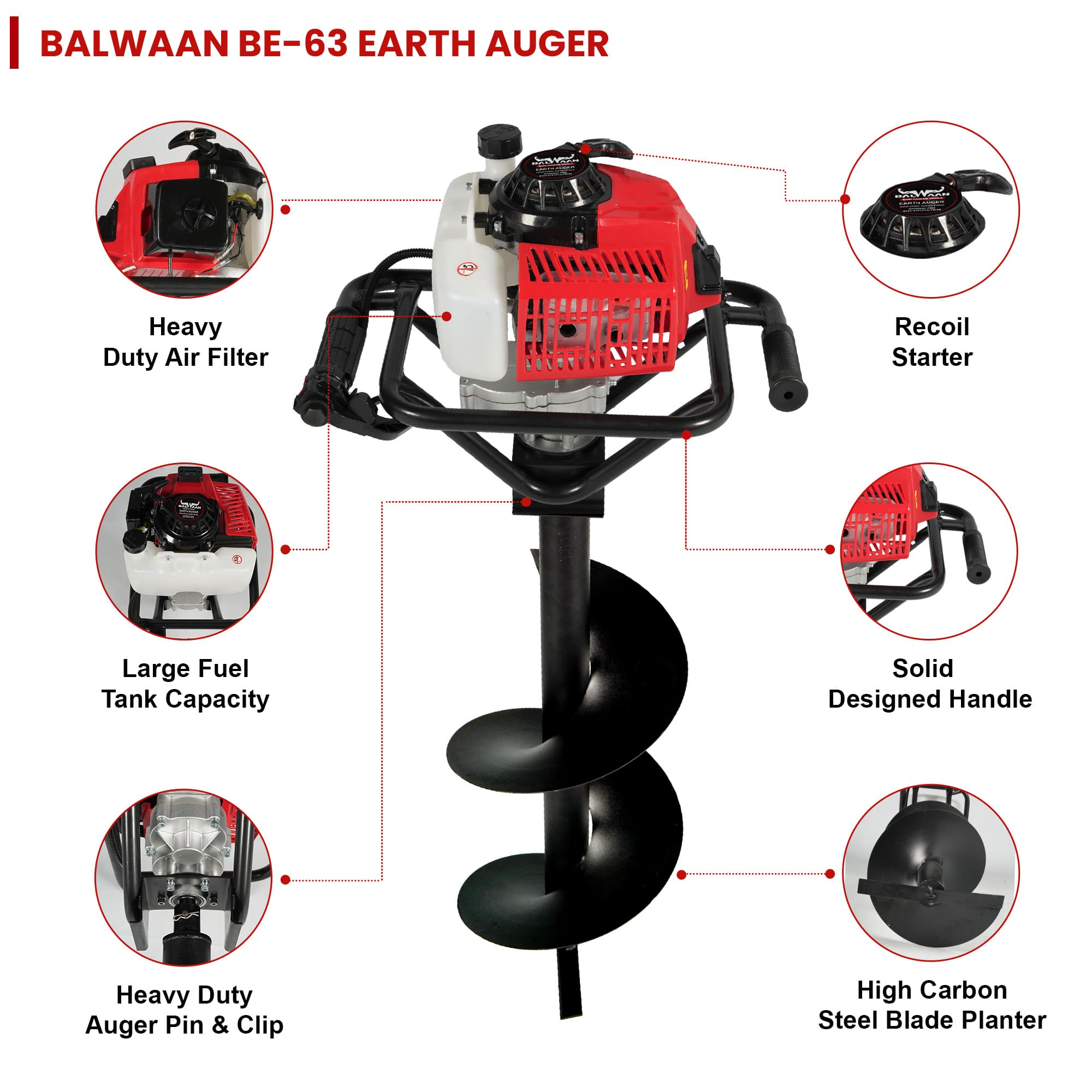 BALWAAN EARTH AUGER BE-63 63CC 8&12 NCH PLANTER 2STROK