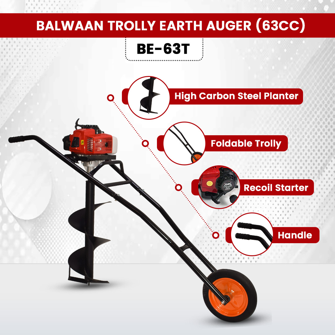 BALWAAN TROLY EARTH AUGER 63CC 8&amp;12 INCH PLANTER 