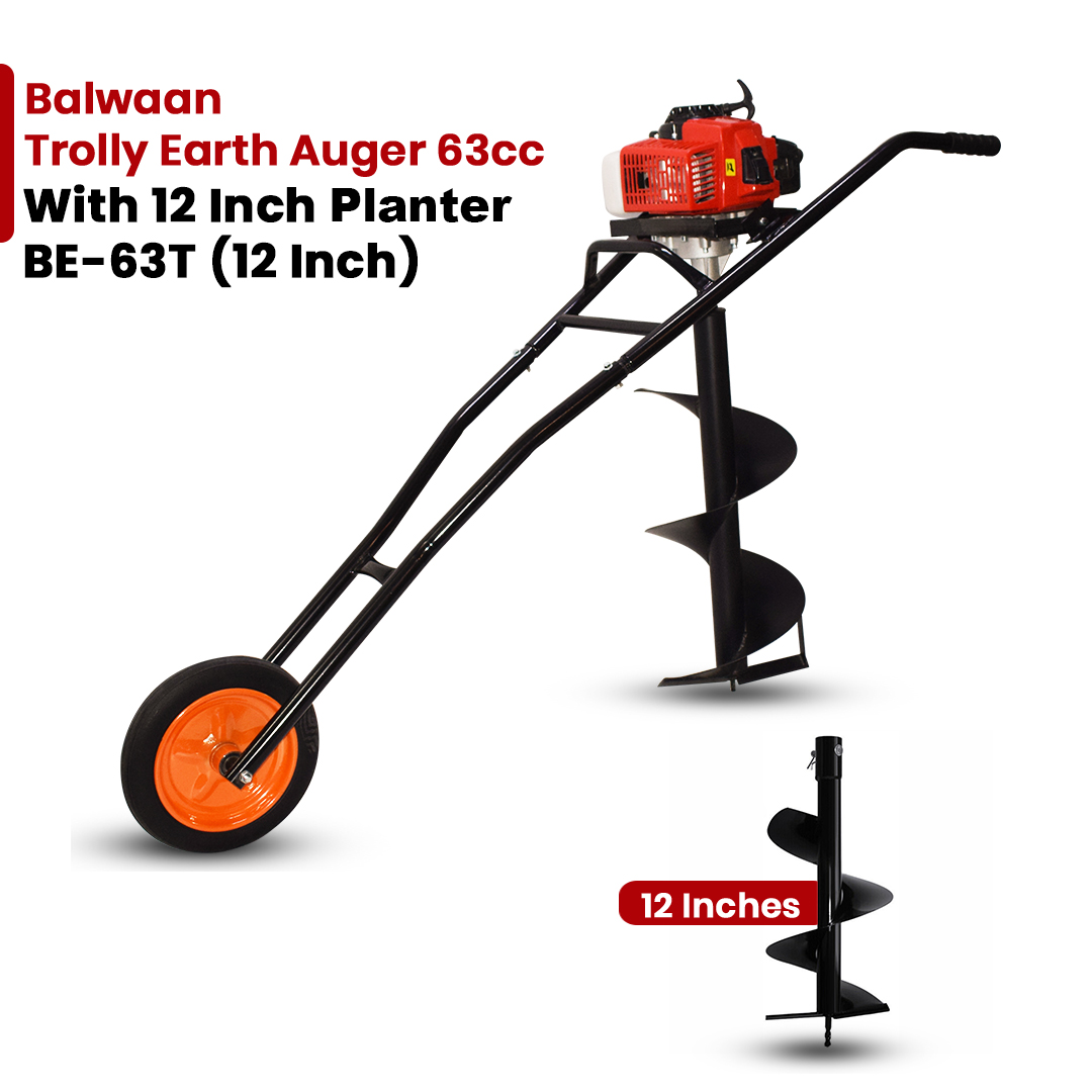 BALWAAN  TROLY EARTH AUGER 63CC WITH 12INCH PLANTER 