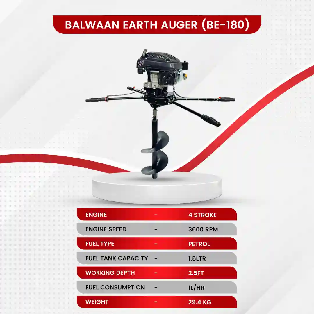 BALWAAN EARTH AUGER BE-180/173CC4STROK PETROL POST HOLE