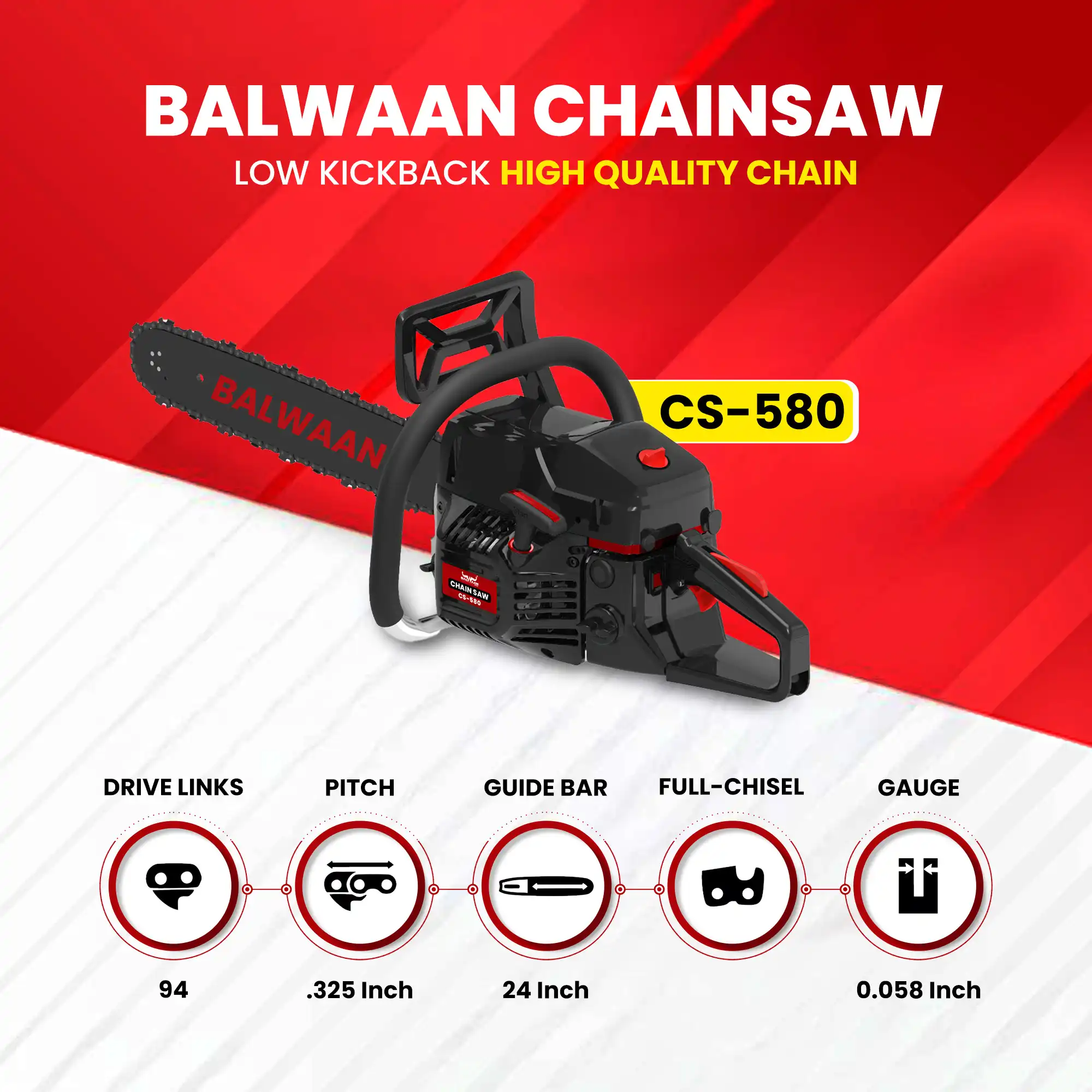 BALWAAN CHAINSAW CS-580 | 24INCH