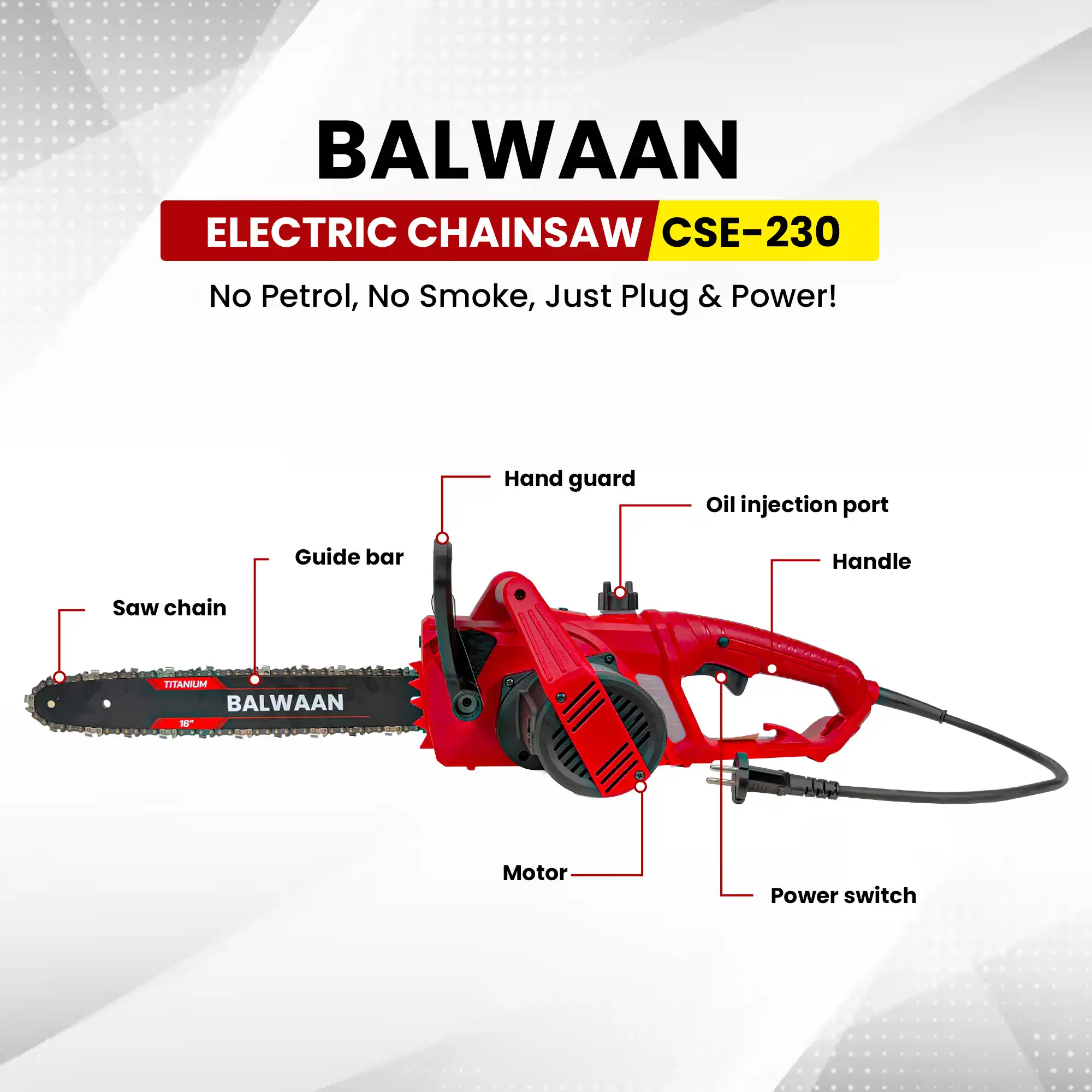 BALWAAN ELACTRIC CHAINSAW CSE-230 1800W | 16INCH