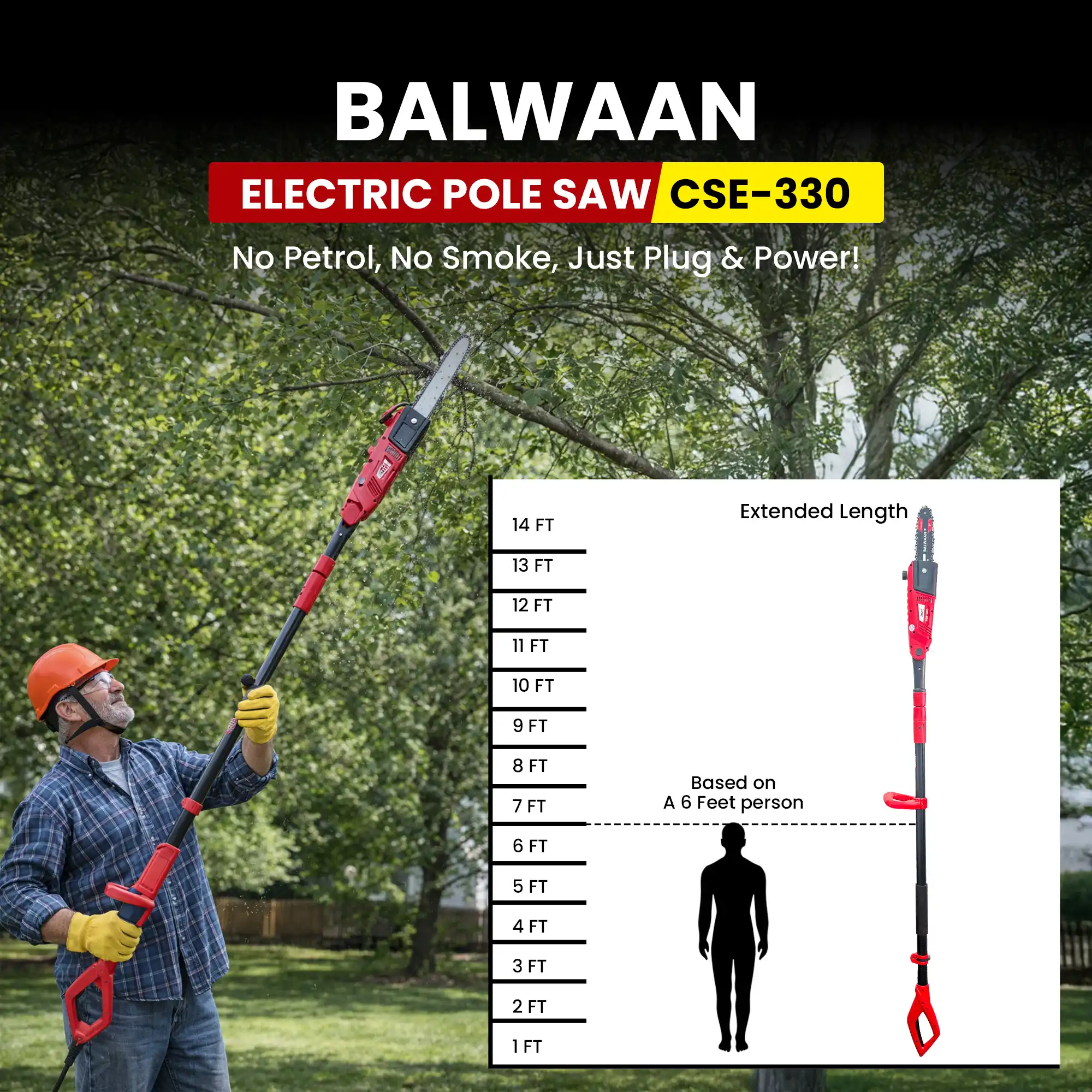 BALWAAN ELECTRIC POLE SAW CSE-330 WITH ADJUSTABLE