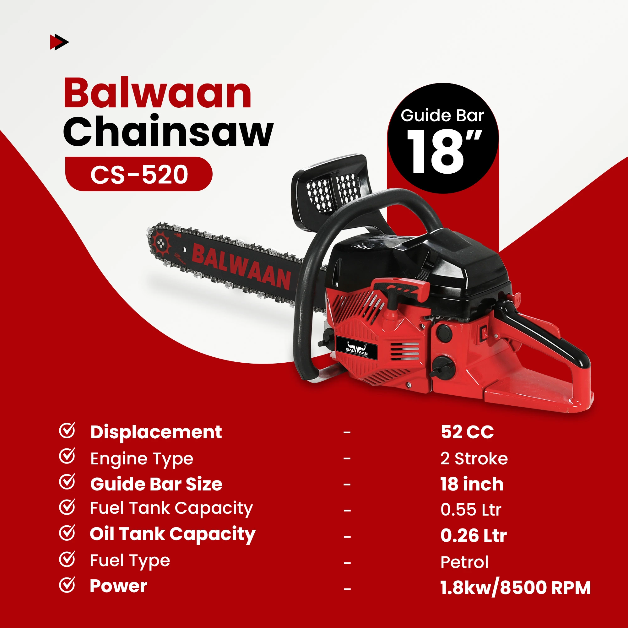 BALWAANCHAINSAW CS-520 19INCH