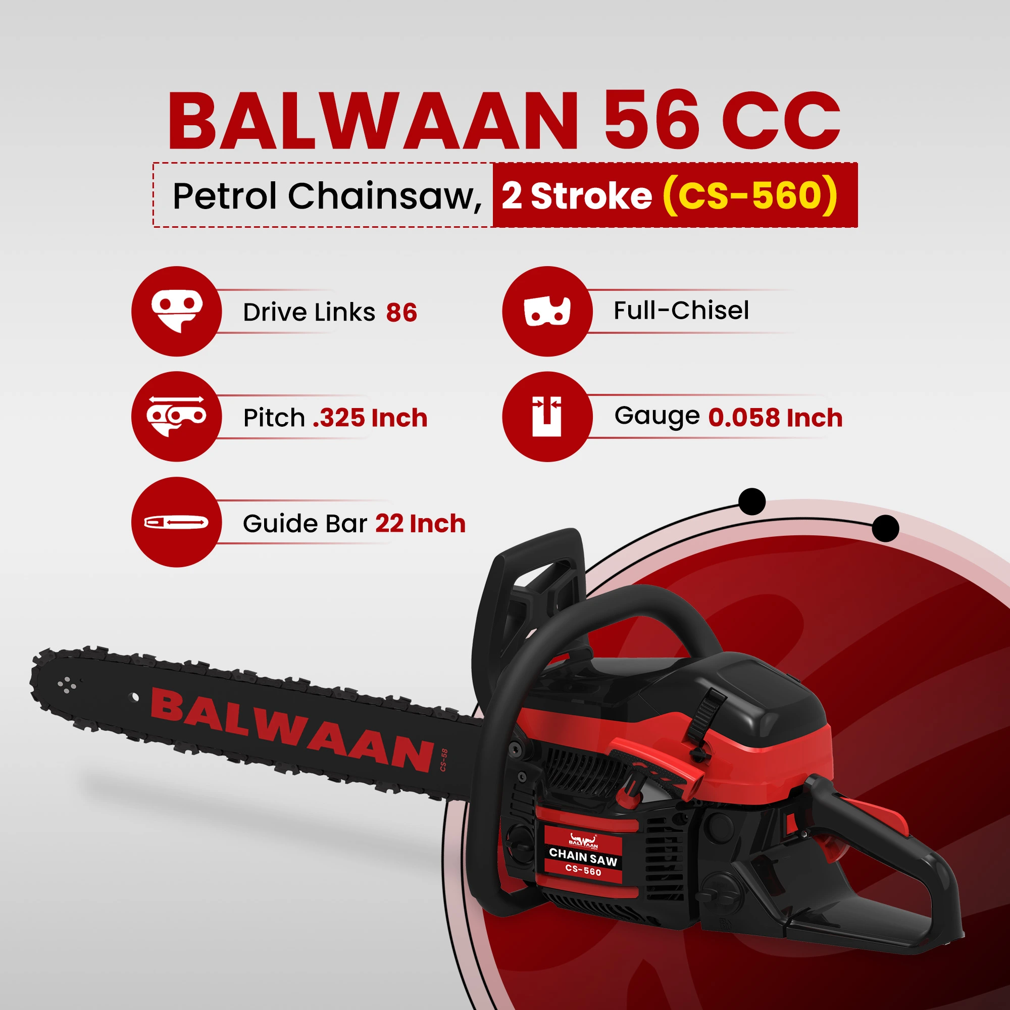 BALWAAN CHAINSAW CS-560 22INCH