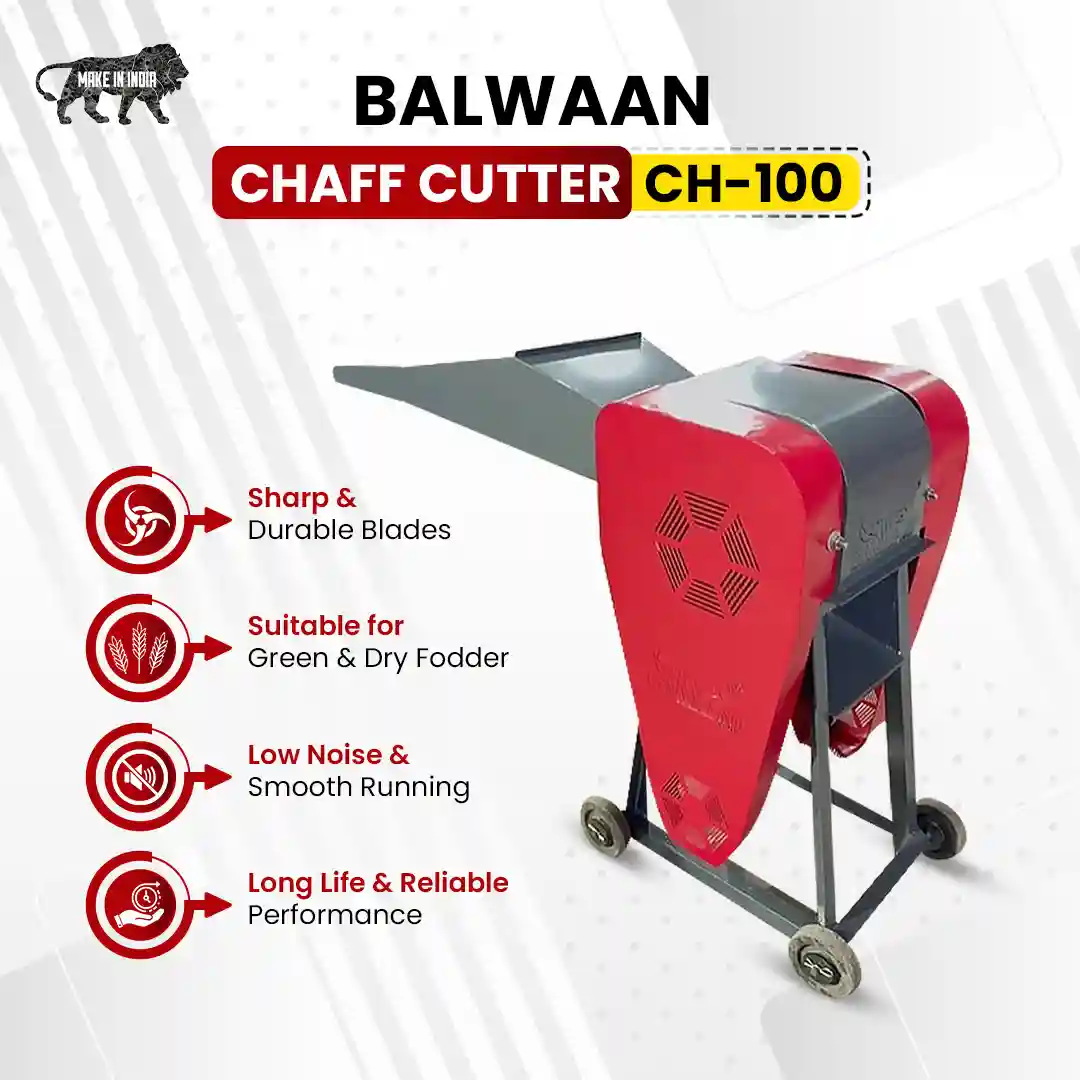 BALWAAN CHAFF CUTTER CH-100 FOR DAIRY FARMING 300/500KG HOUR FOODDER