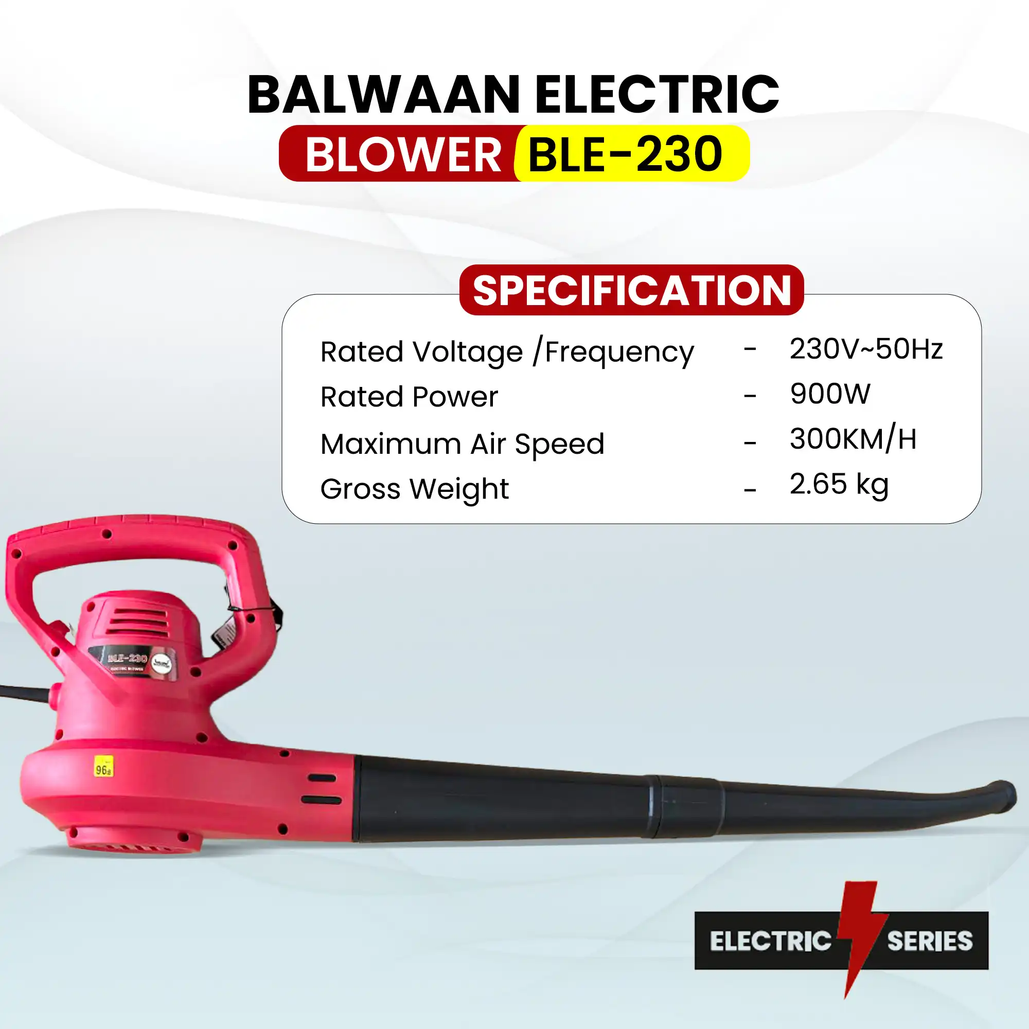 BALWAAN ELECTRIC BLOWER BLE-230|900W HIGH SPEED AIR BLOWER