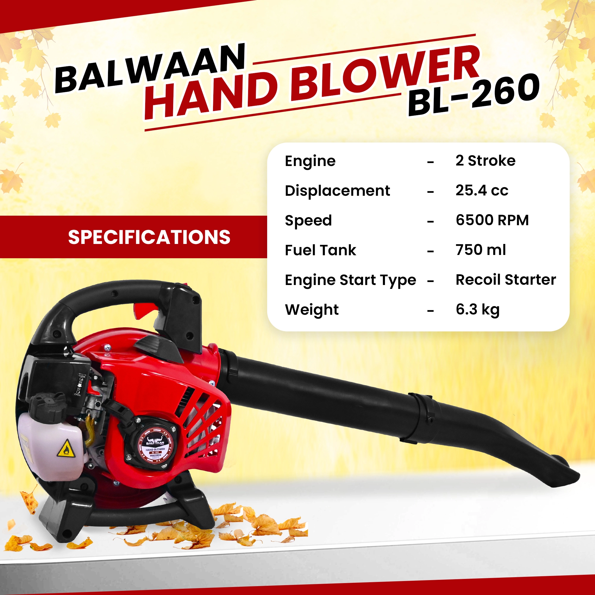 BALWAAN PORTABLE HAND BLOWER BL-260