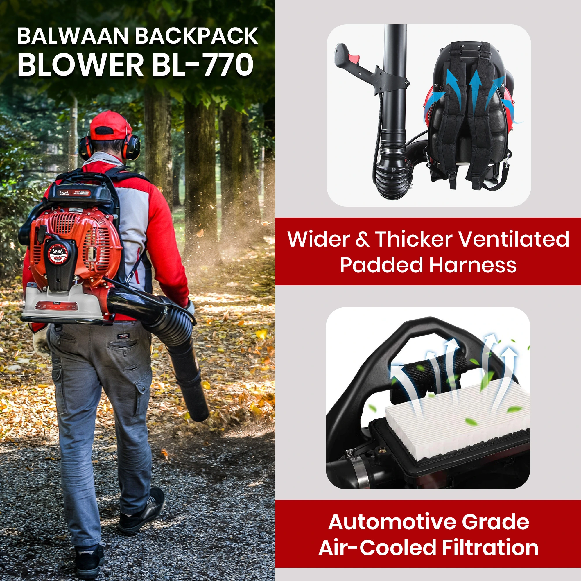 BALWAAN BACK PACK LEAF BLOWER BL-770