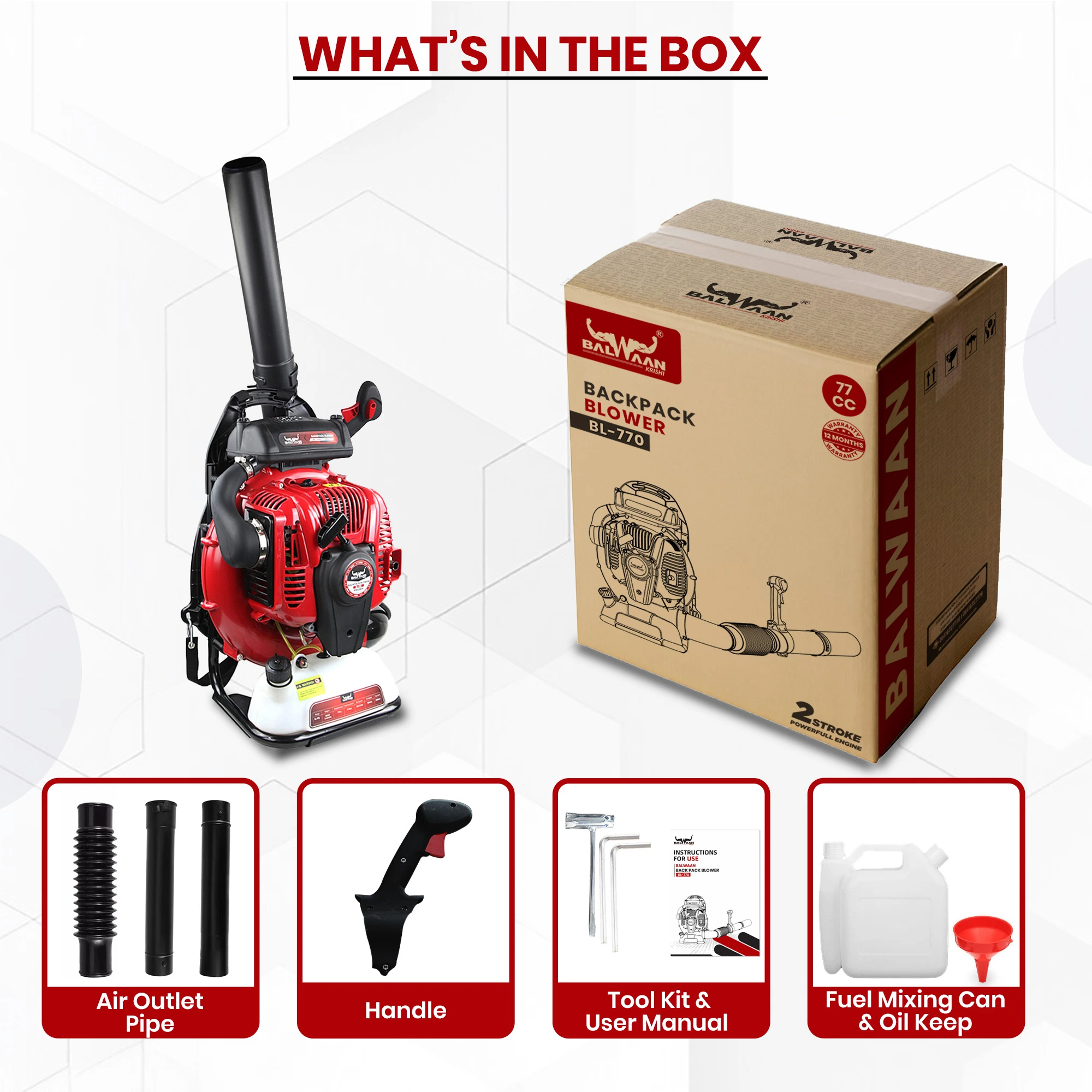 BALWAAN BACK PACK LEAF BLOWER BL-770