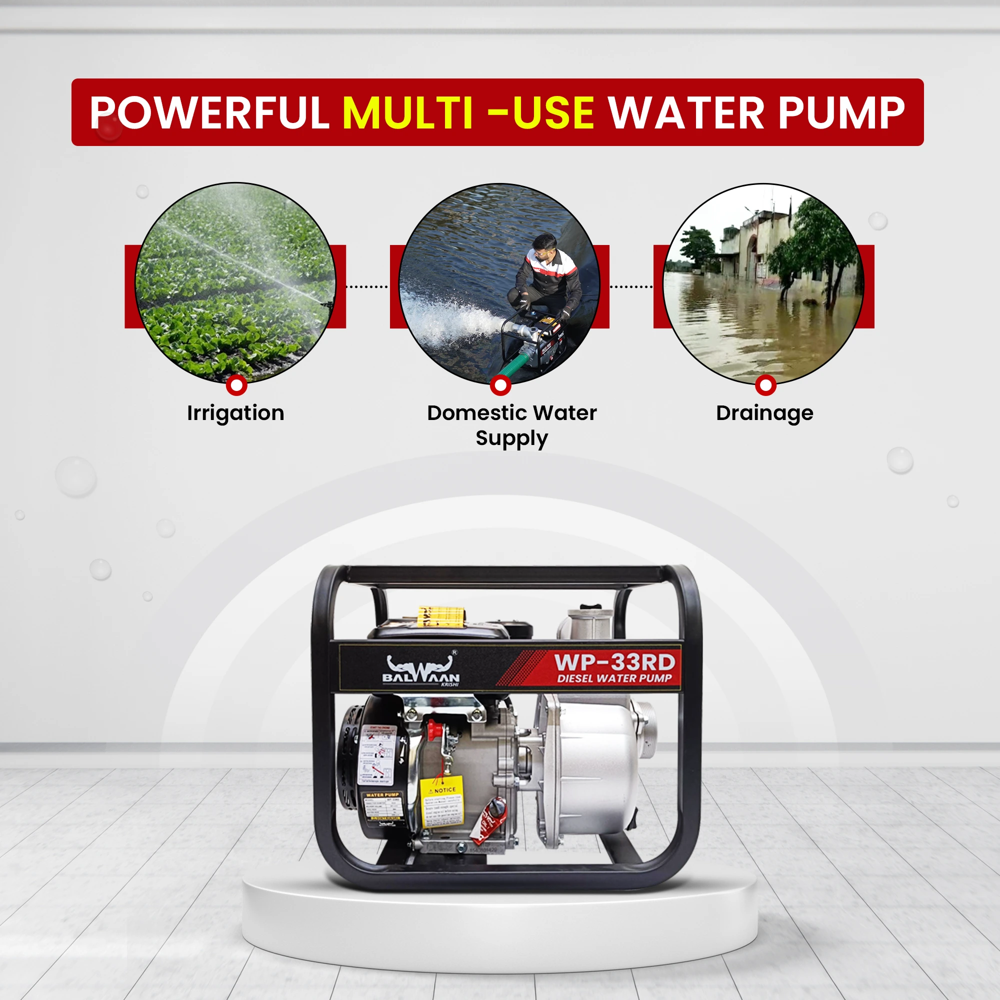 BALWAAN WP-33RD 7HP DIESEL WATER PUMP