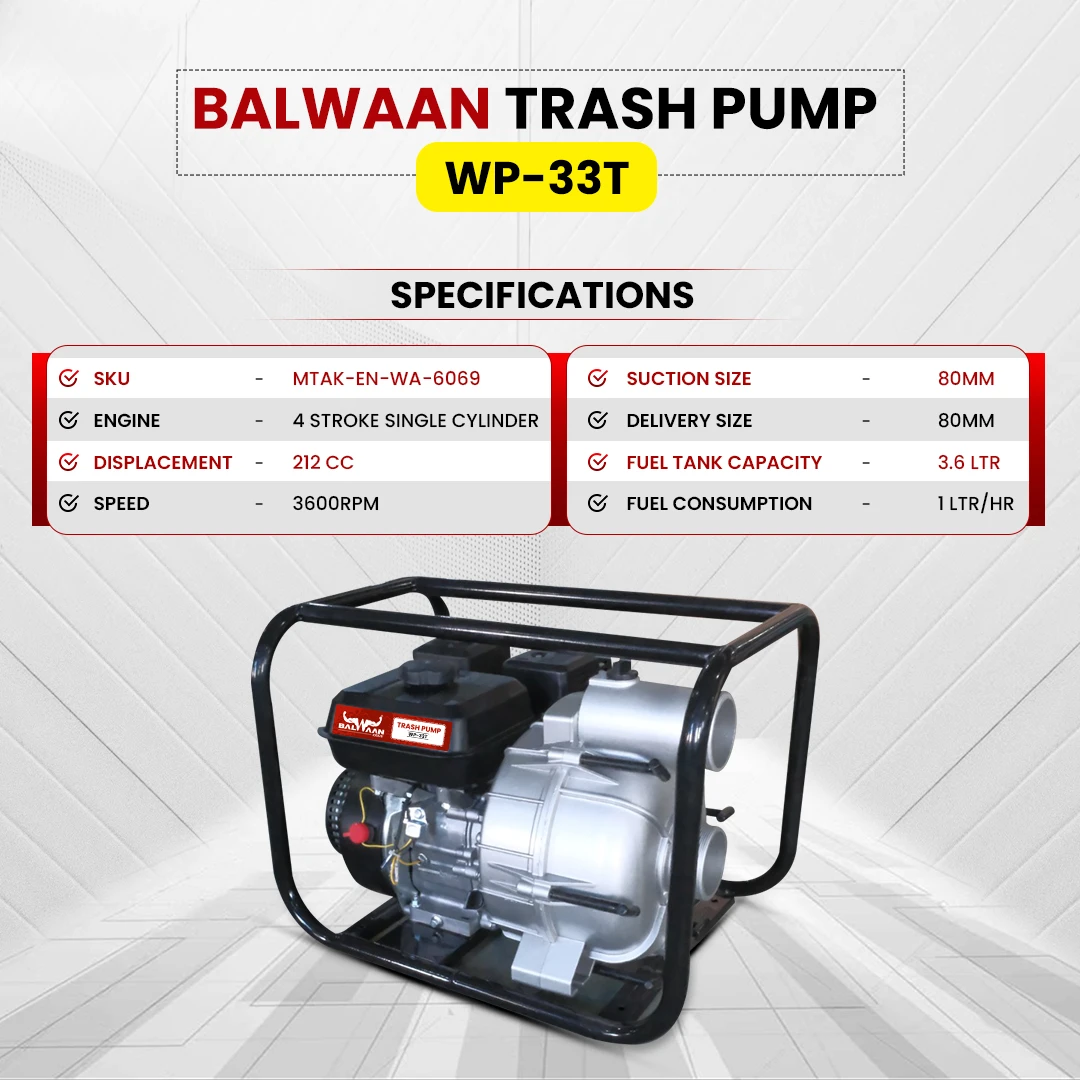 BALWAAN 3X3 INCH TRACH PUMP/WP-33T