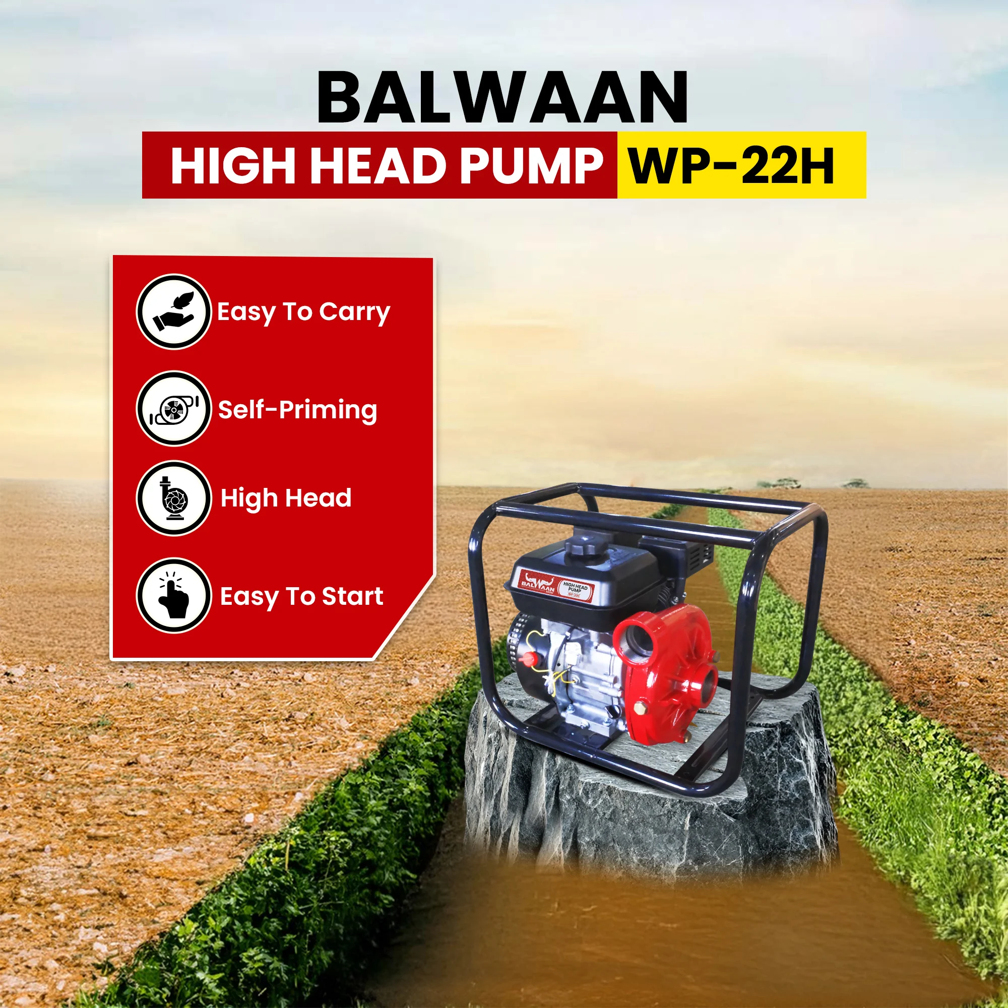 BALWAAN 2X2 INCH HIGH HEAD PUMP/WP-22H