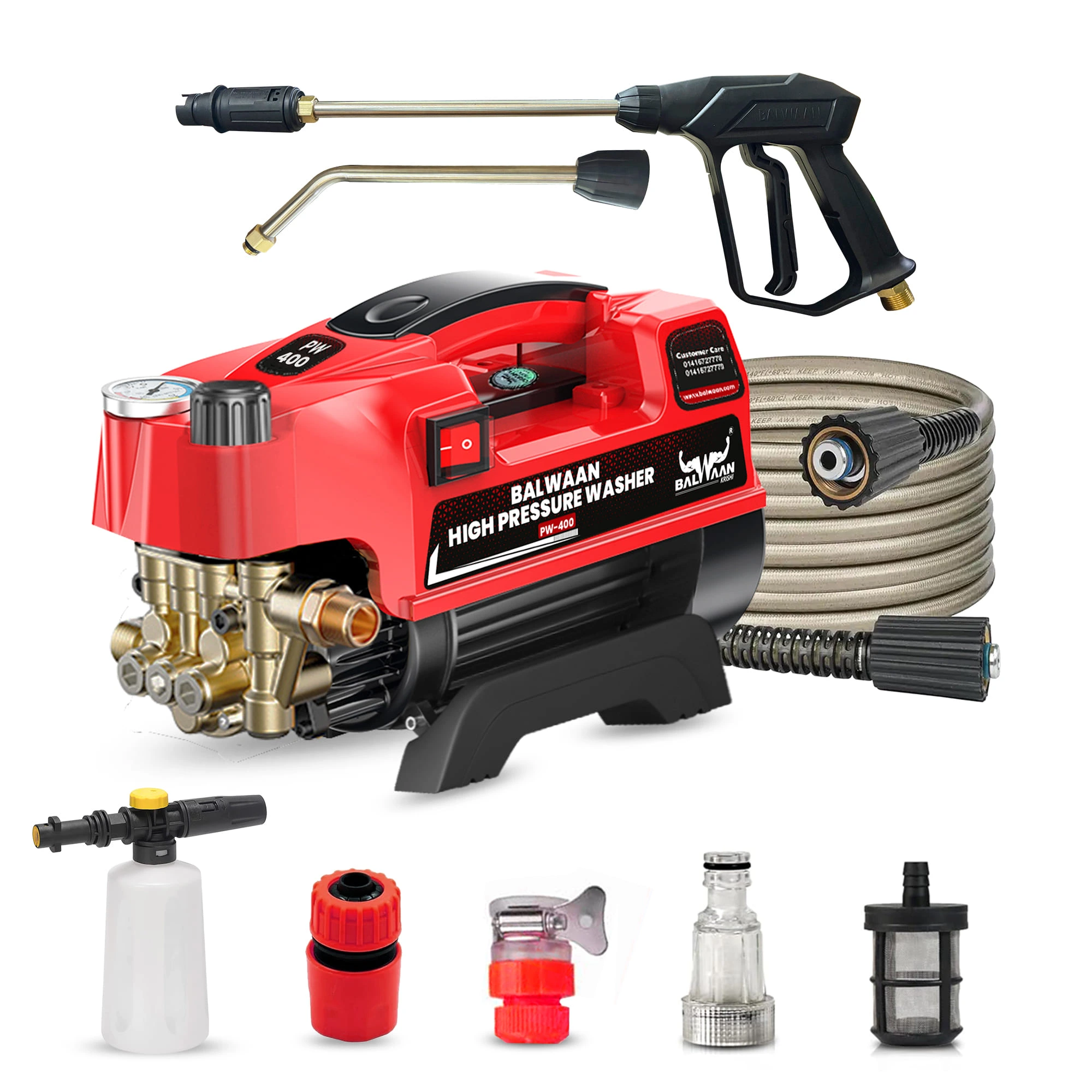 BALWAAN HIGH PRESSUR WASHER PW-400 CAR,HOME CLEANING & MULTI PURPOSE HEAVY DUTY ELECTRIC WASHER / 1800