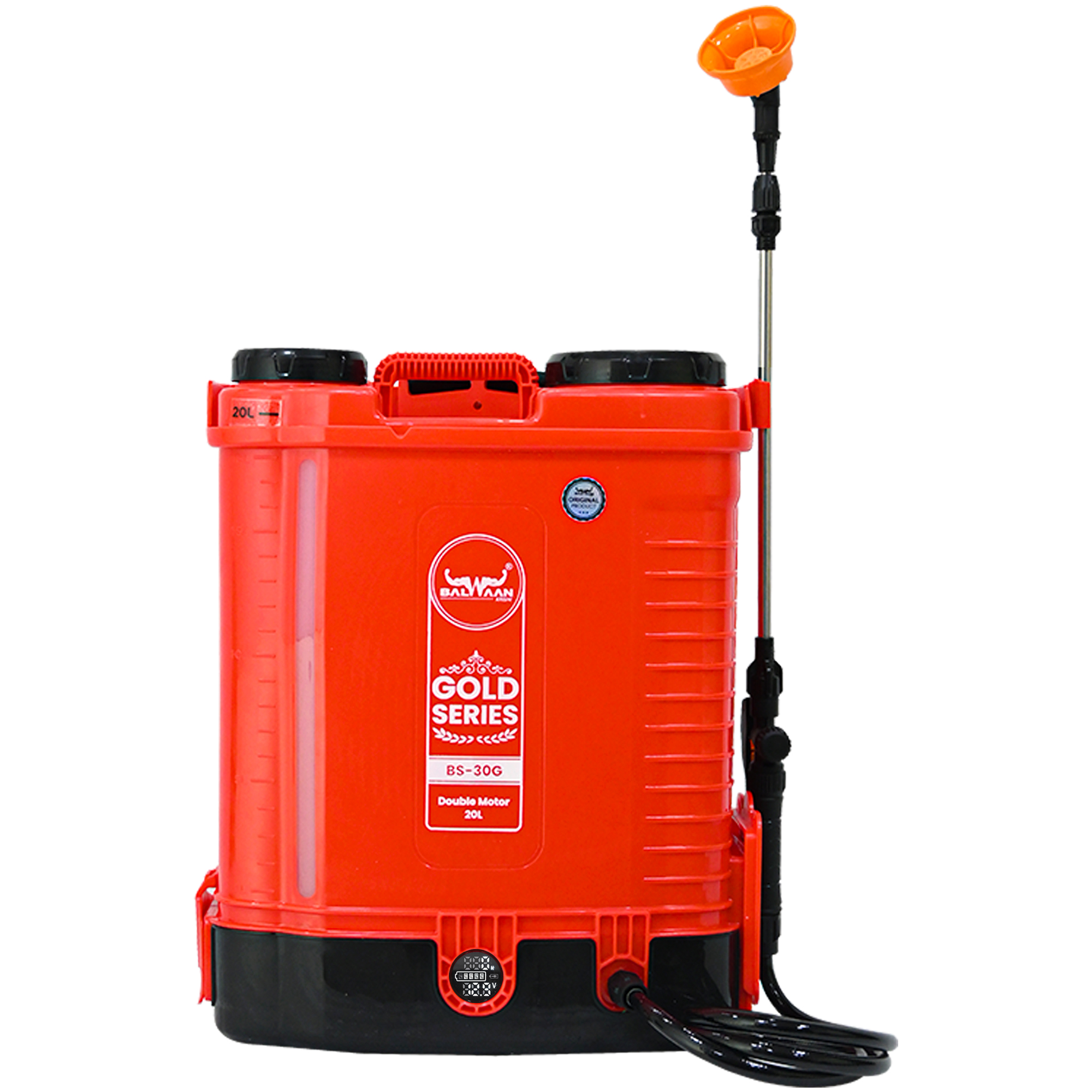 BALWAAN GOLD SERIIES BATTRY SPRAYER BS-30G 12VOLTS X 12 APPER DOUBLE MOTOR FIRST DIGITAL BATTRY INDICATOR