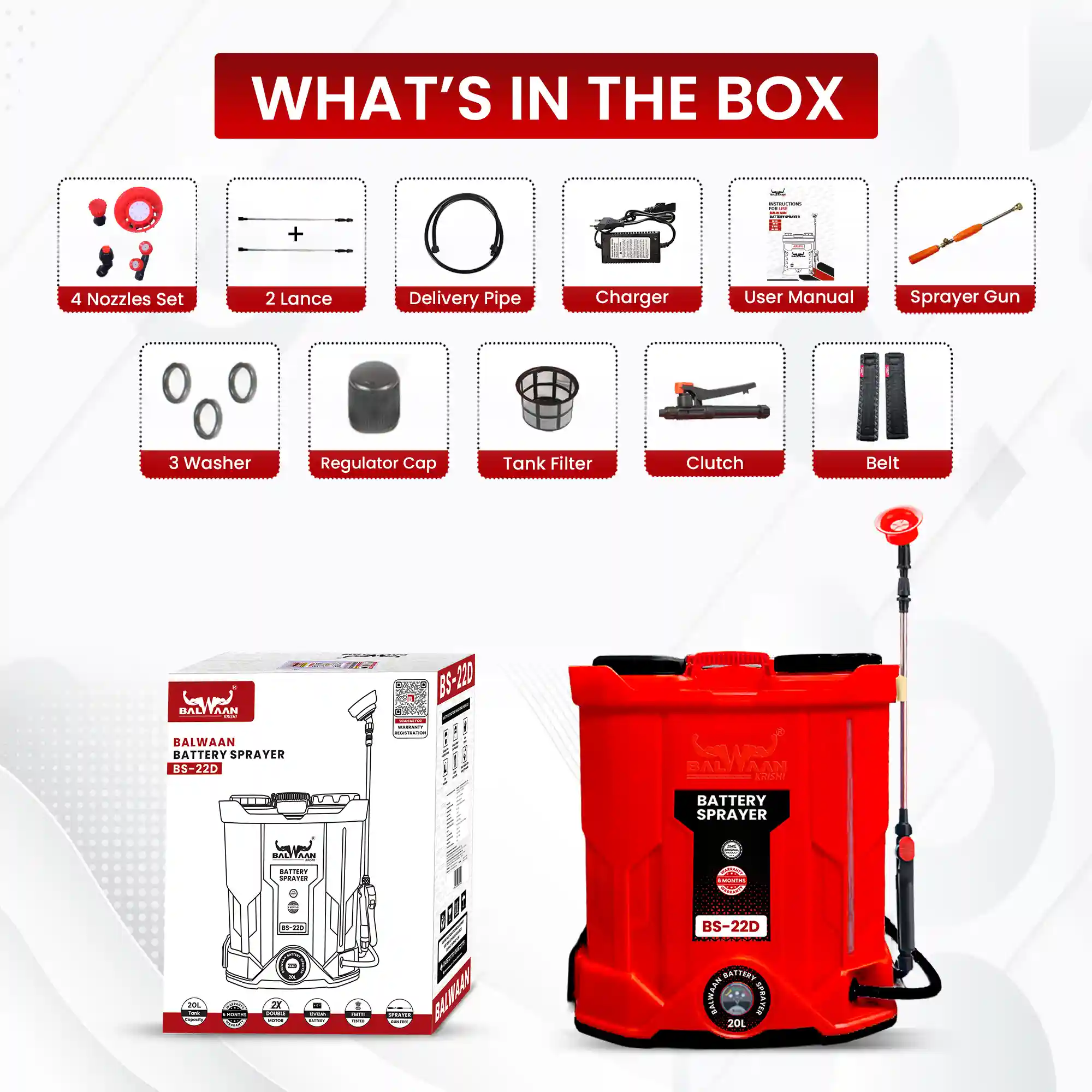 BALWAAN DOUBLE  MOTOR BATTERY SPRAYER BS-22D