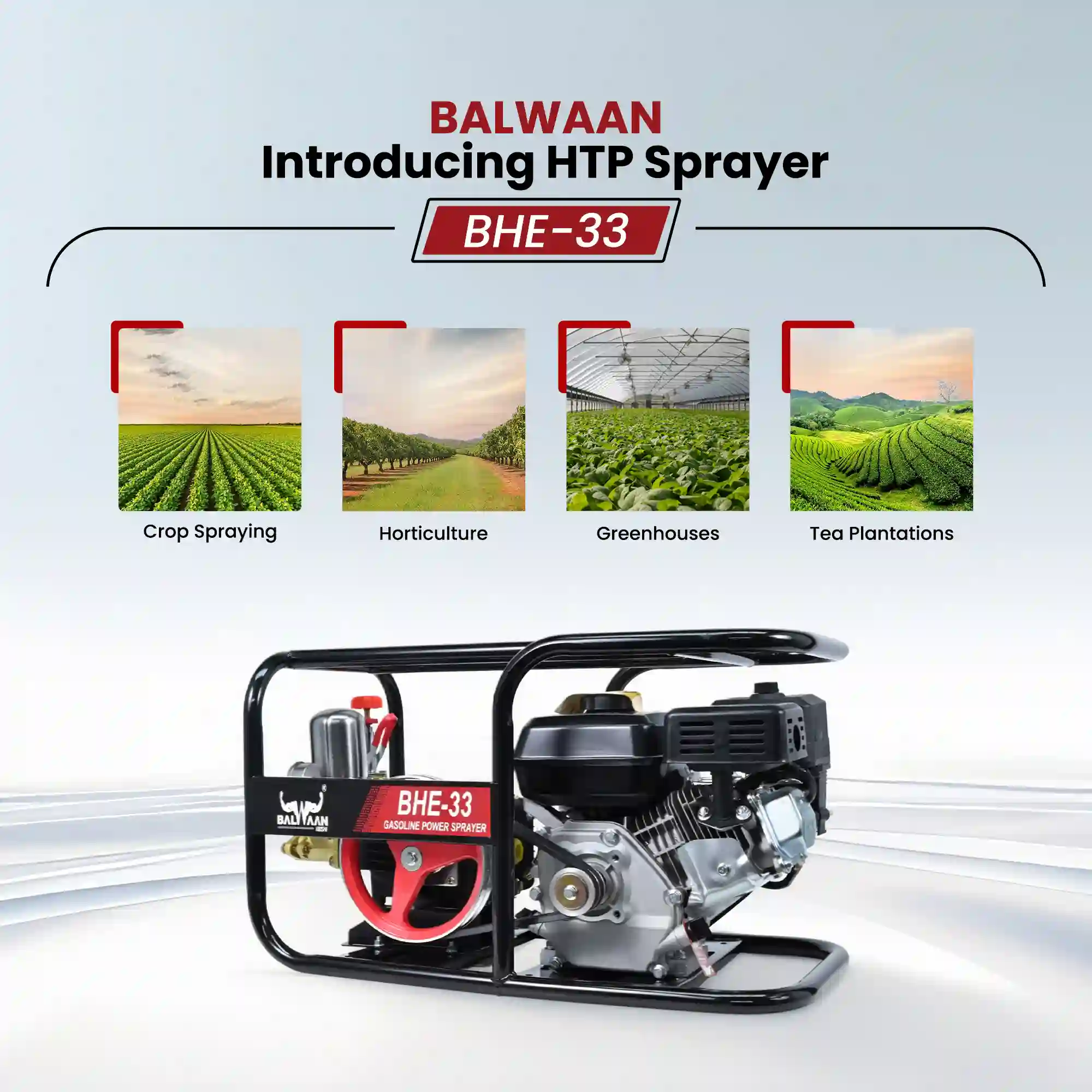 BALWAAN 33 NO.HTP SPRAYER WITH 6.5 HP ENGINE & SOMTR HOSE | BHE-33