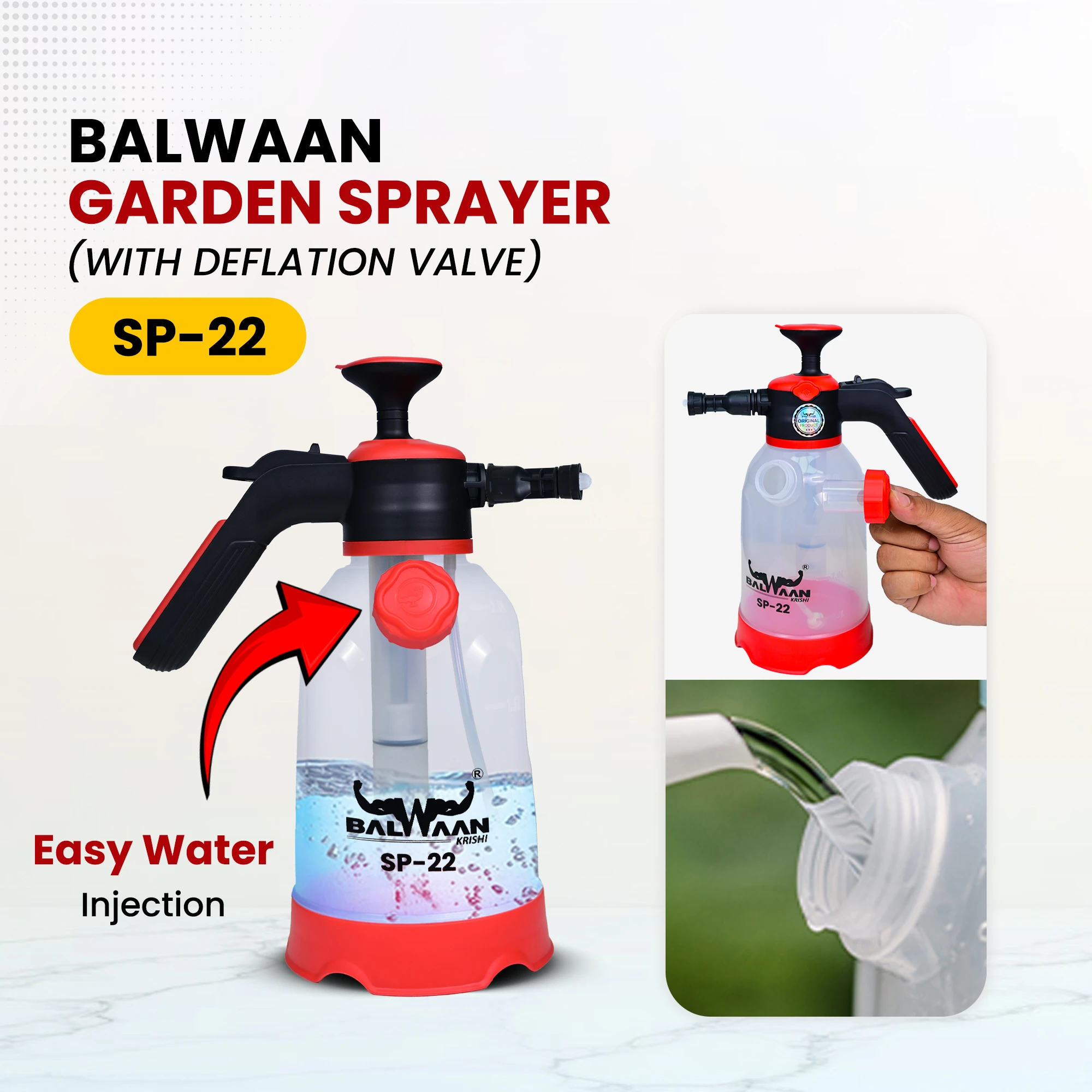 BALWAAN 3IN 1  FOAM  SPRAYER SP-22 | 2  LTR CAPACITY BEST FOR CAR BIKE WASH  AGRICULTURE GARDENING PESTICIDES GLASS CLEANING