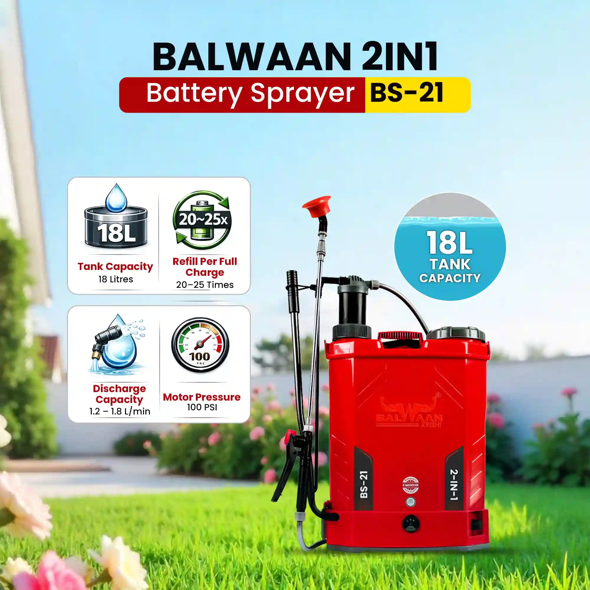 BALWAAN BS-21 2IN1 SINGLE MOTOR BATTRY SPRAYER 12X8