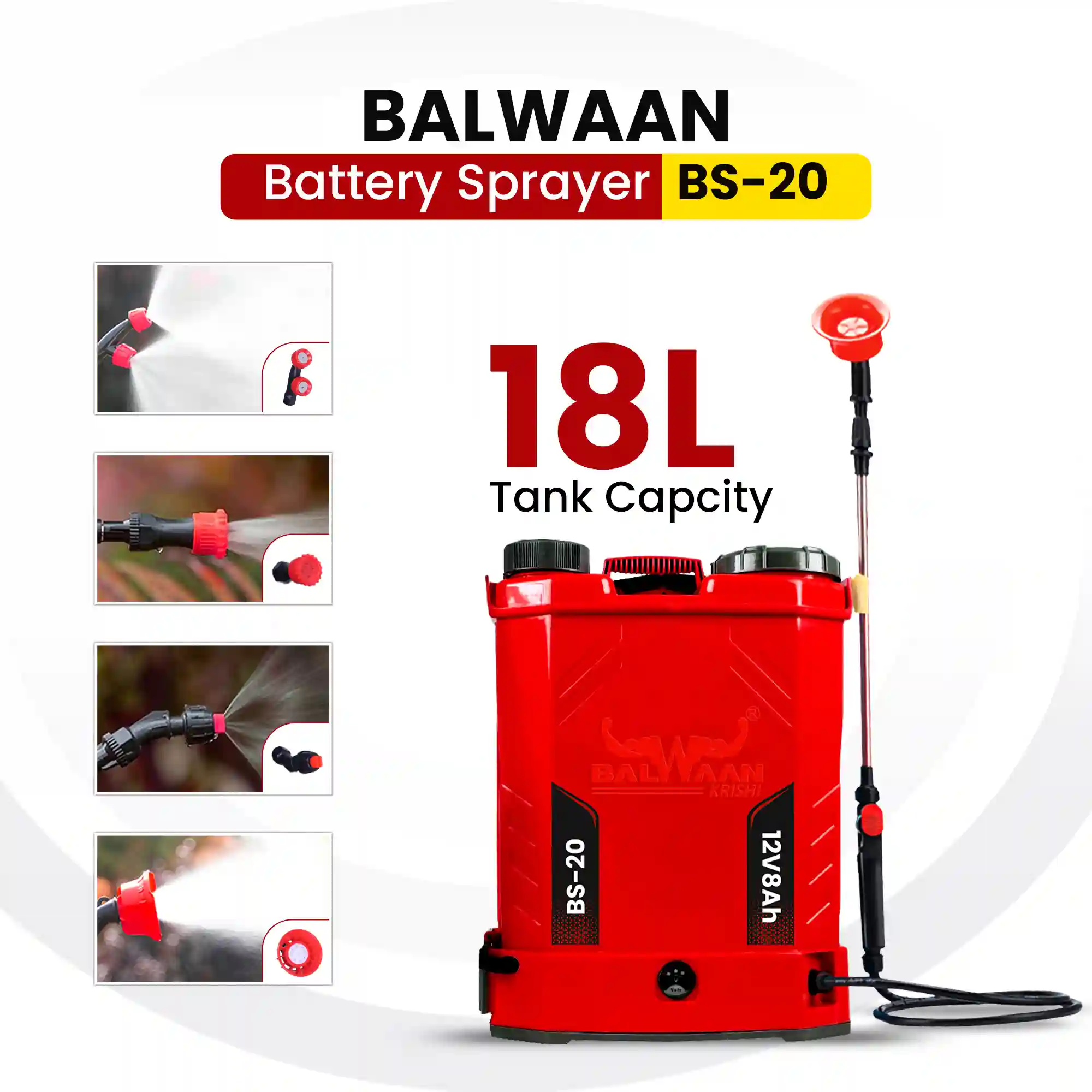 BALWAAN BS-20 SINGLE MOTOR BATTRY SPRAYER 12X8