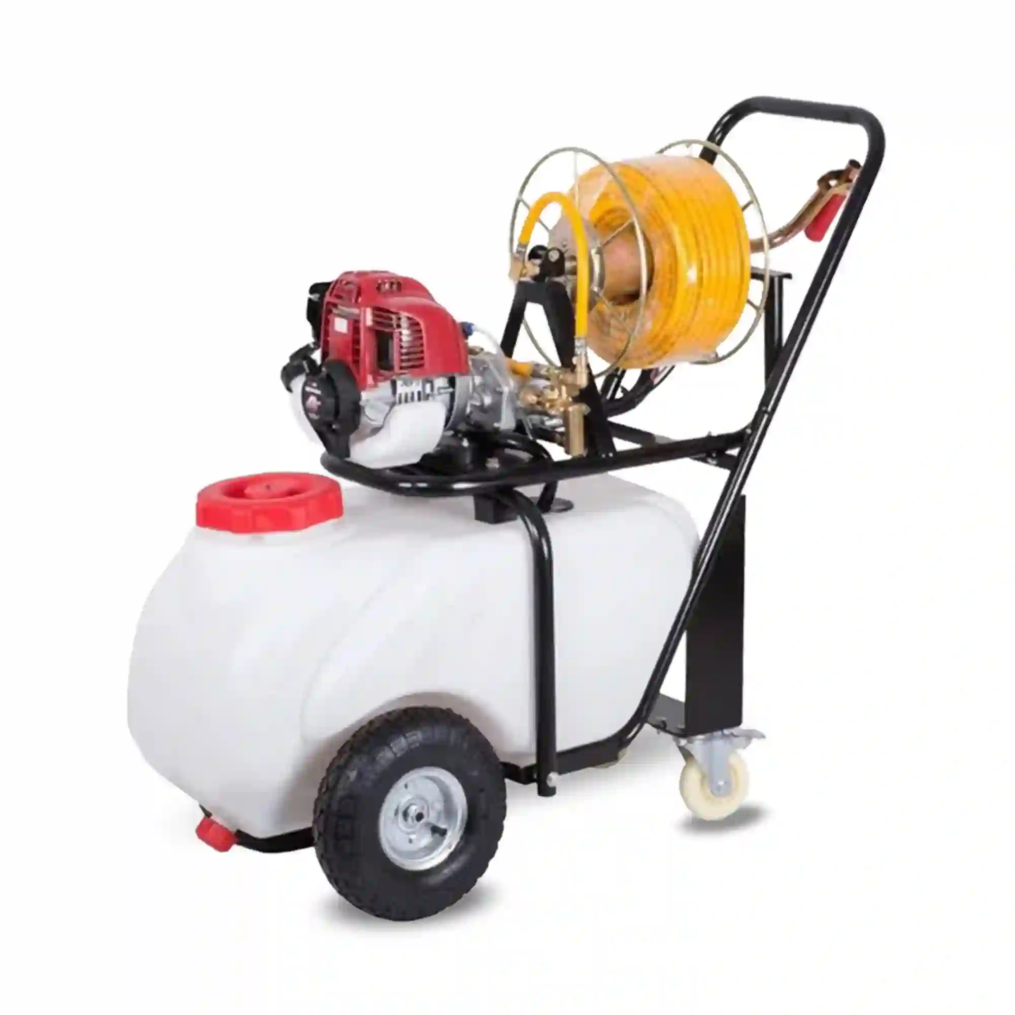 BALWAAN BP-60 PORTABLE POWER SPRAYER WITH TROLEY 50LTR TANK 35CC PETROL ENGINE 30M HOSE BRASS PUMP FOR PESTICIDE FORTILIZER SANITIRATION USE
