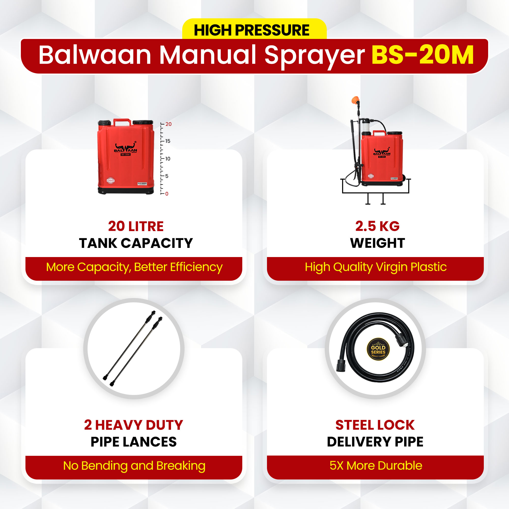 BALWAAN BS-20M MANUAL SPRAYER 20LTR