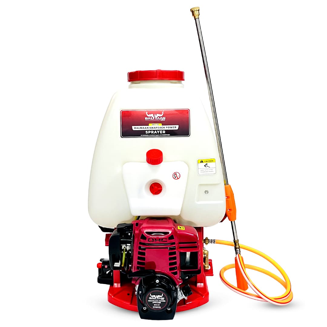BALWAAN KNAPSAK AGRICULTURAL POWER SPRAYER BKS-35/35CC 4 STROKE ENGINE HIGH PRESSURE COMMERCIAL SPRAYER SANITIZATION FREE 3HEAD NOZZLES HOSE PIPE GUN SOOML ENGINE OIL 500ML