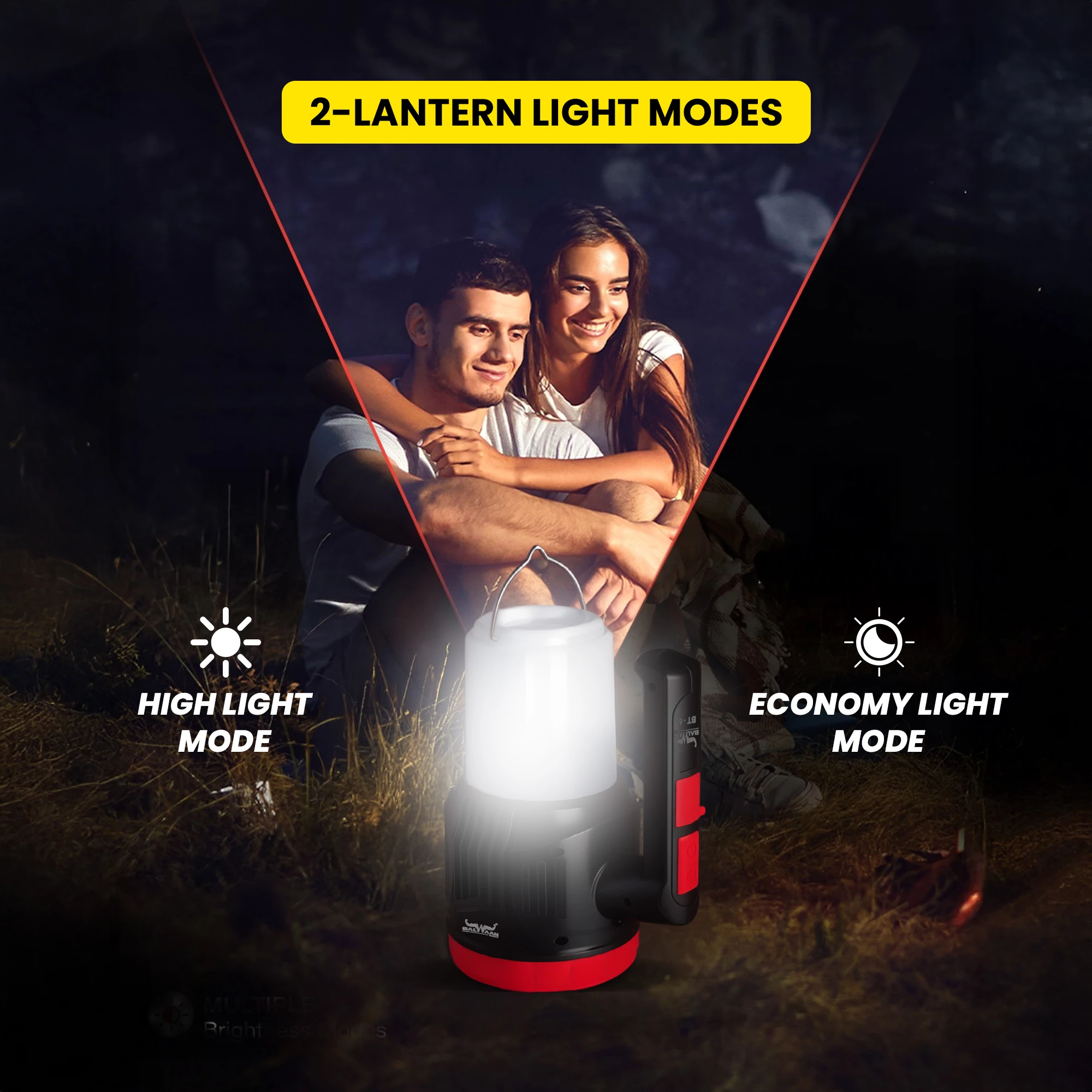BALWAAN BT-60 RECHARGEBLE 2-IN-1 TORCH LANTER 5W LED USB-C*FARST CHARGE