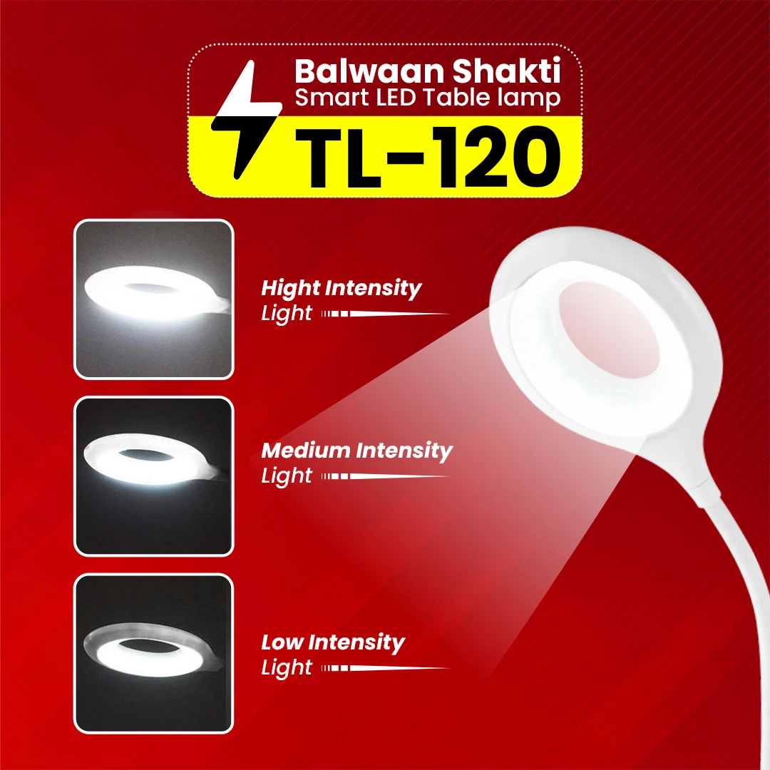 BALWAAN SHAKTI SMART LED TABLE LAMP TL-120 TOUCH CONTROL FLEXIBLE NECK 3LIGHT MODES
