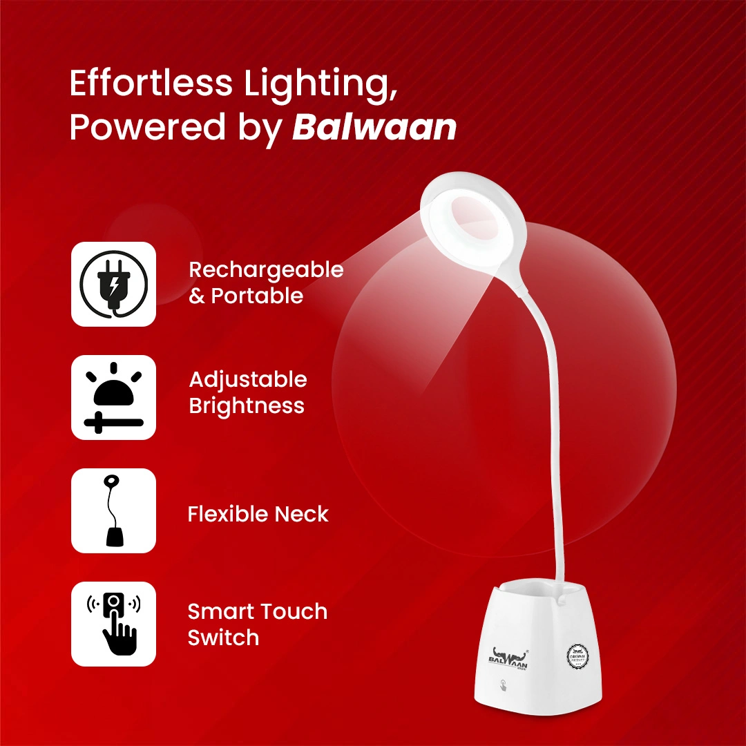 BALWAAN SHAKTI SMART LED TABLE LAMP TL-120 TOUCH CONTROL FLEXIBLE NECK 3LIGHT MODES